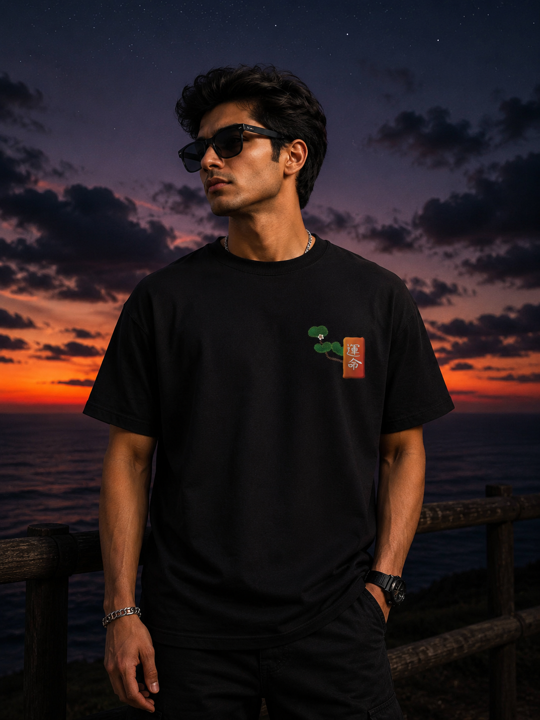 'Eternal Crane' Oversized Tee
