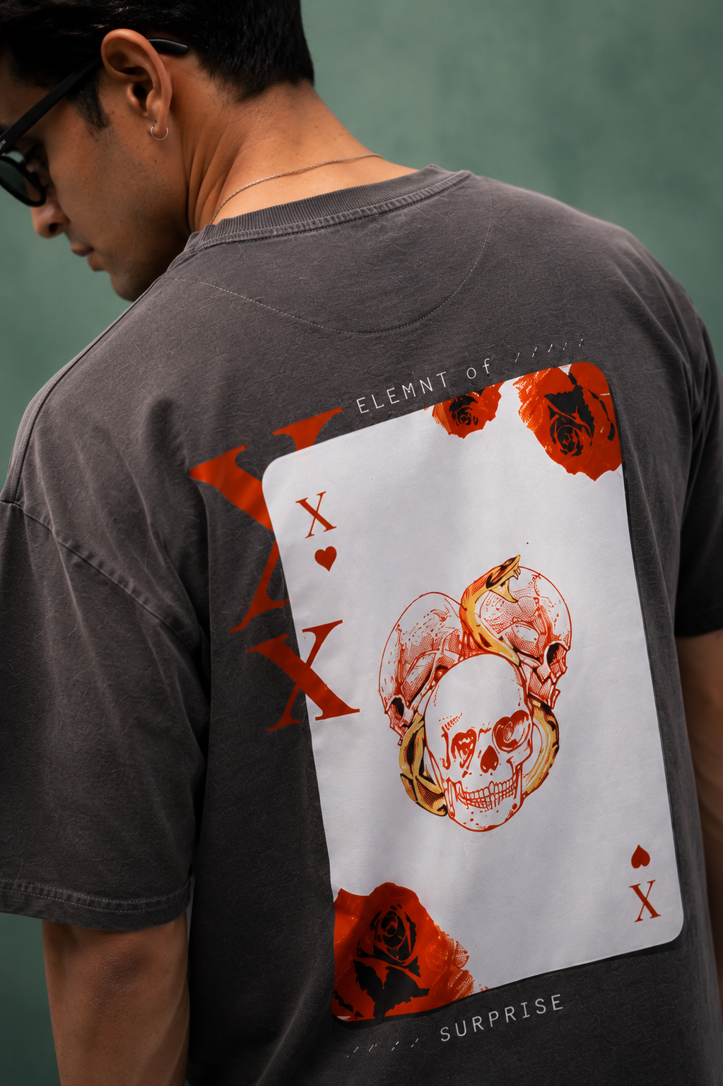 The 'X of Hearts' Oversized Acid-Wash Tee