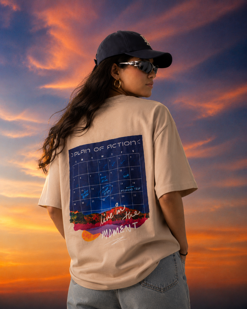 "Live the Moment" Oversized Tee