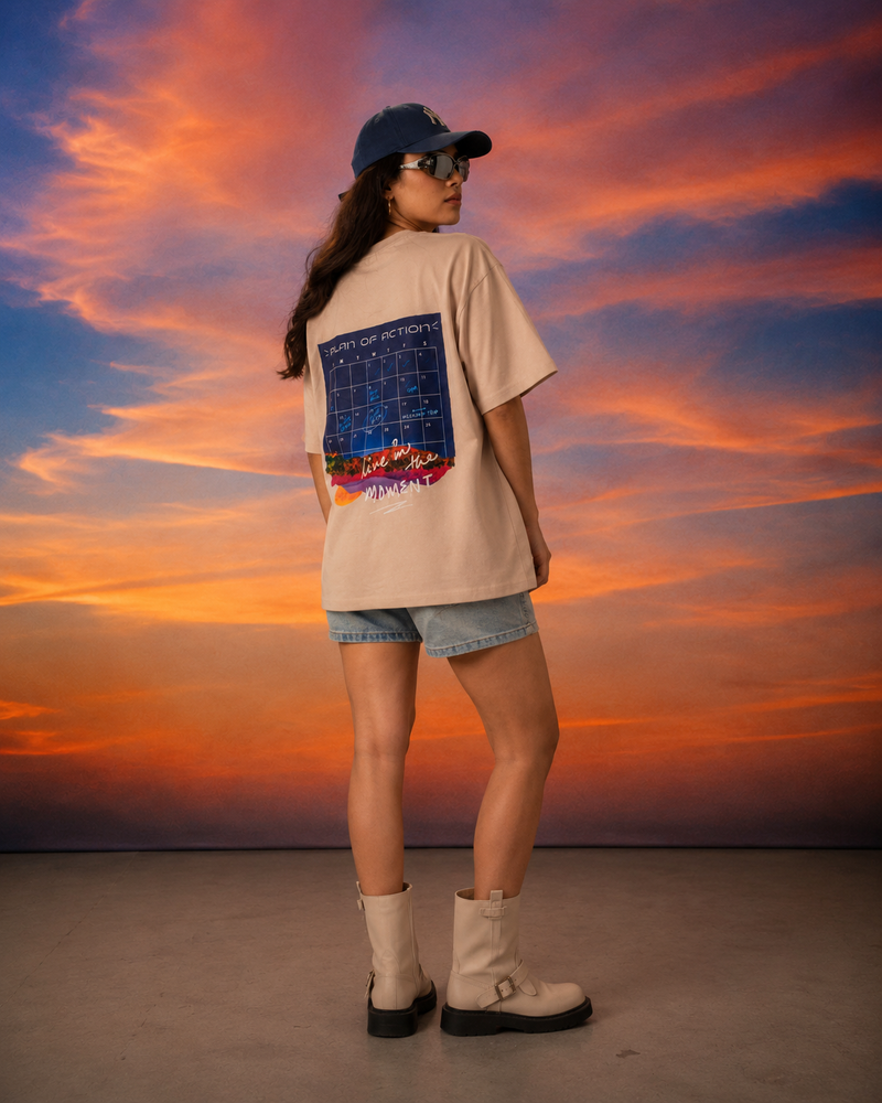 "Live the Moment" Oversized Tee