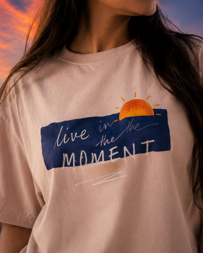 "Live the Moment" Oversized Tee