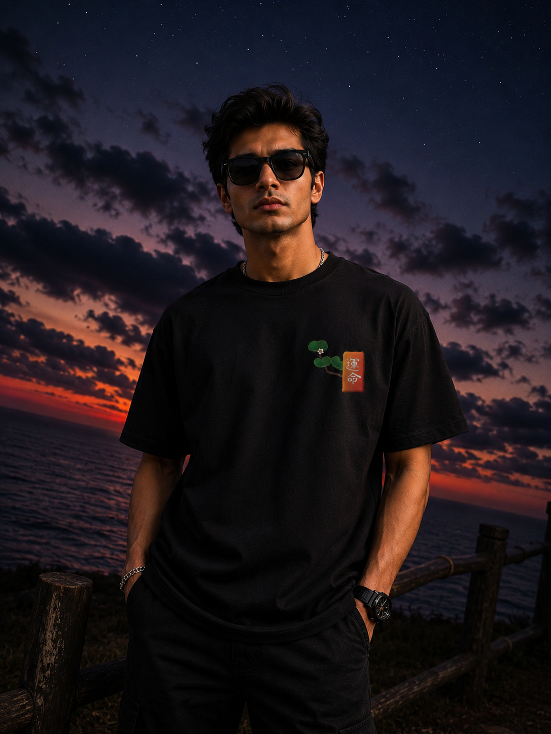 'Eternal Crane' Oversized Tee