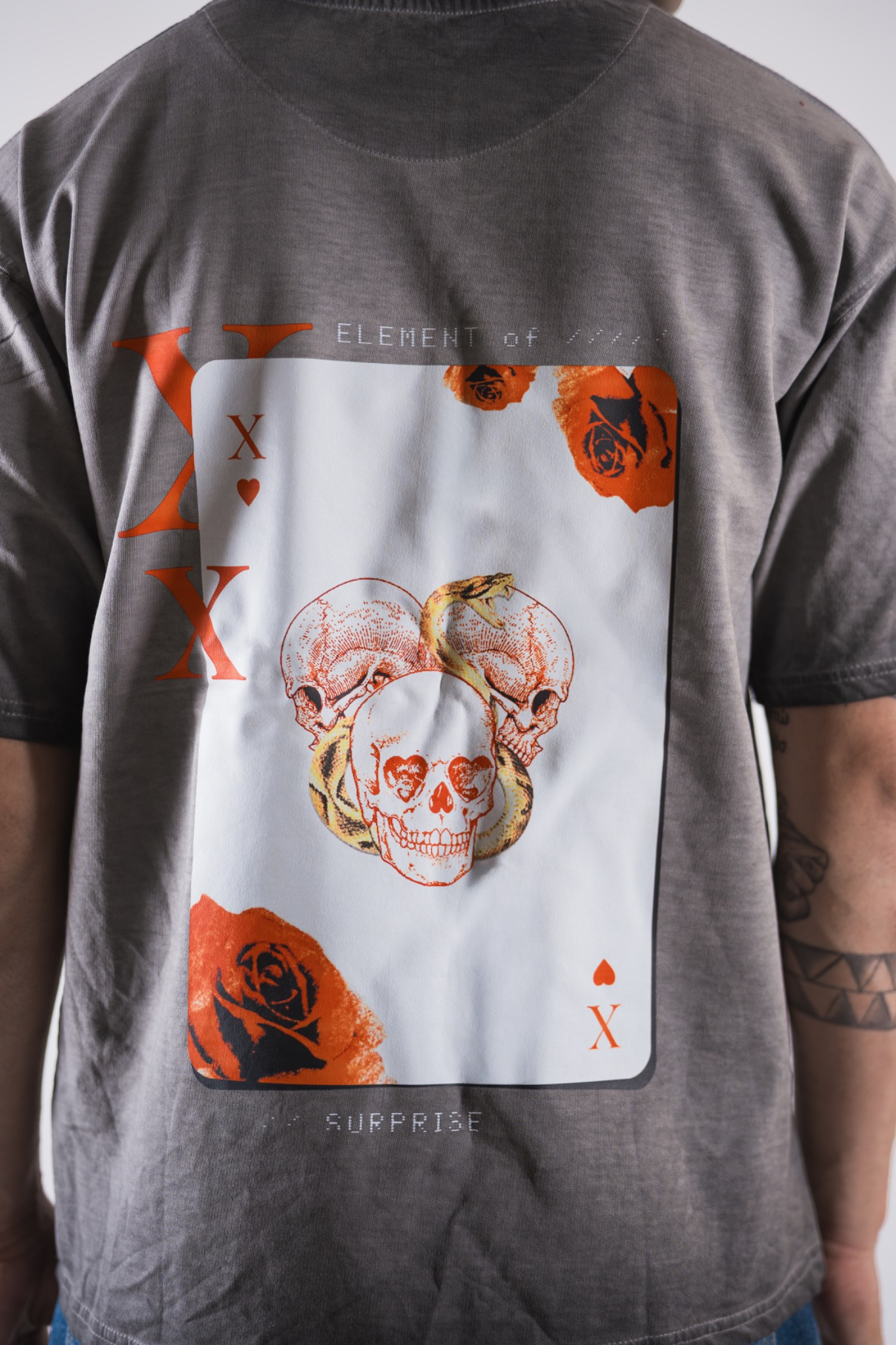 The 'X of Hearts' Oversized Acid-Wash Tee