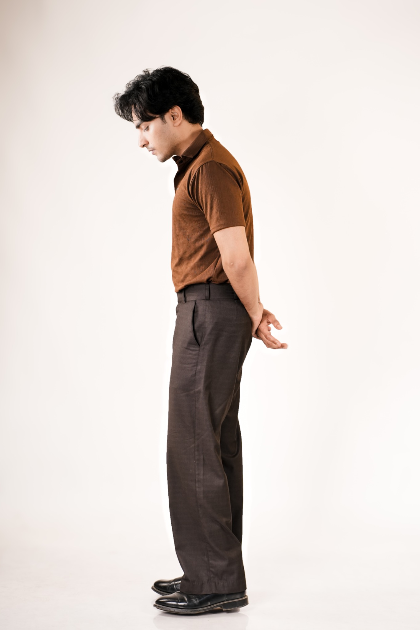 Chocolate Brown Textured Polo