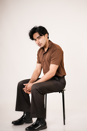 Chocolate Brown Textured Polo