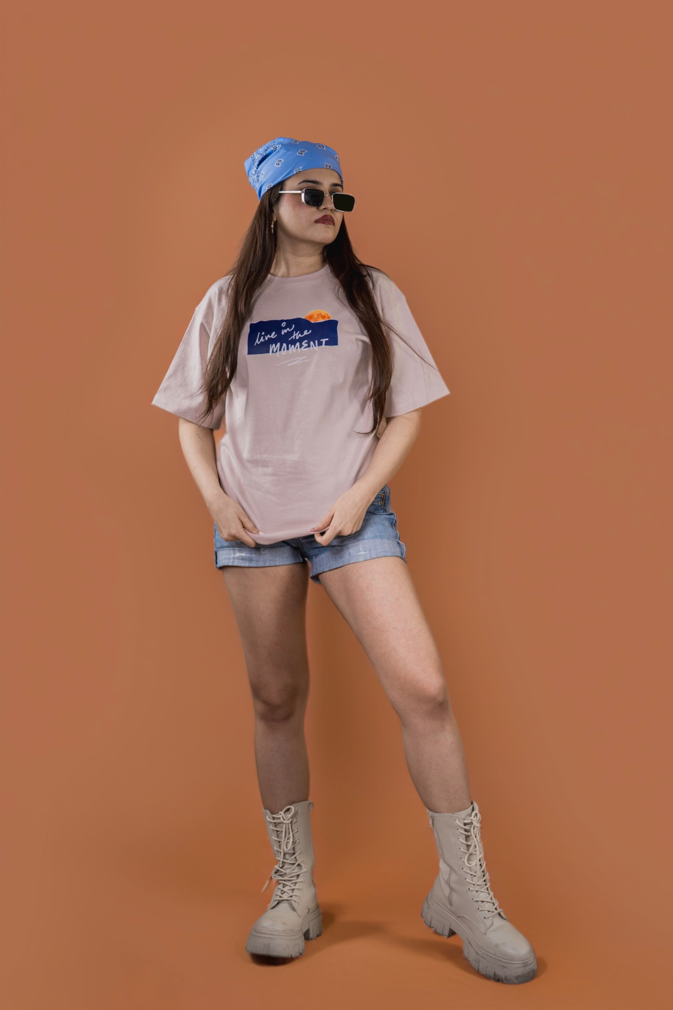 "Live the Moment" Oversized Tee