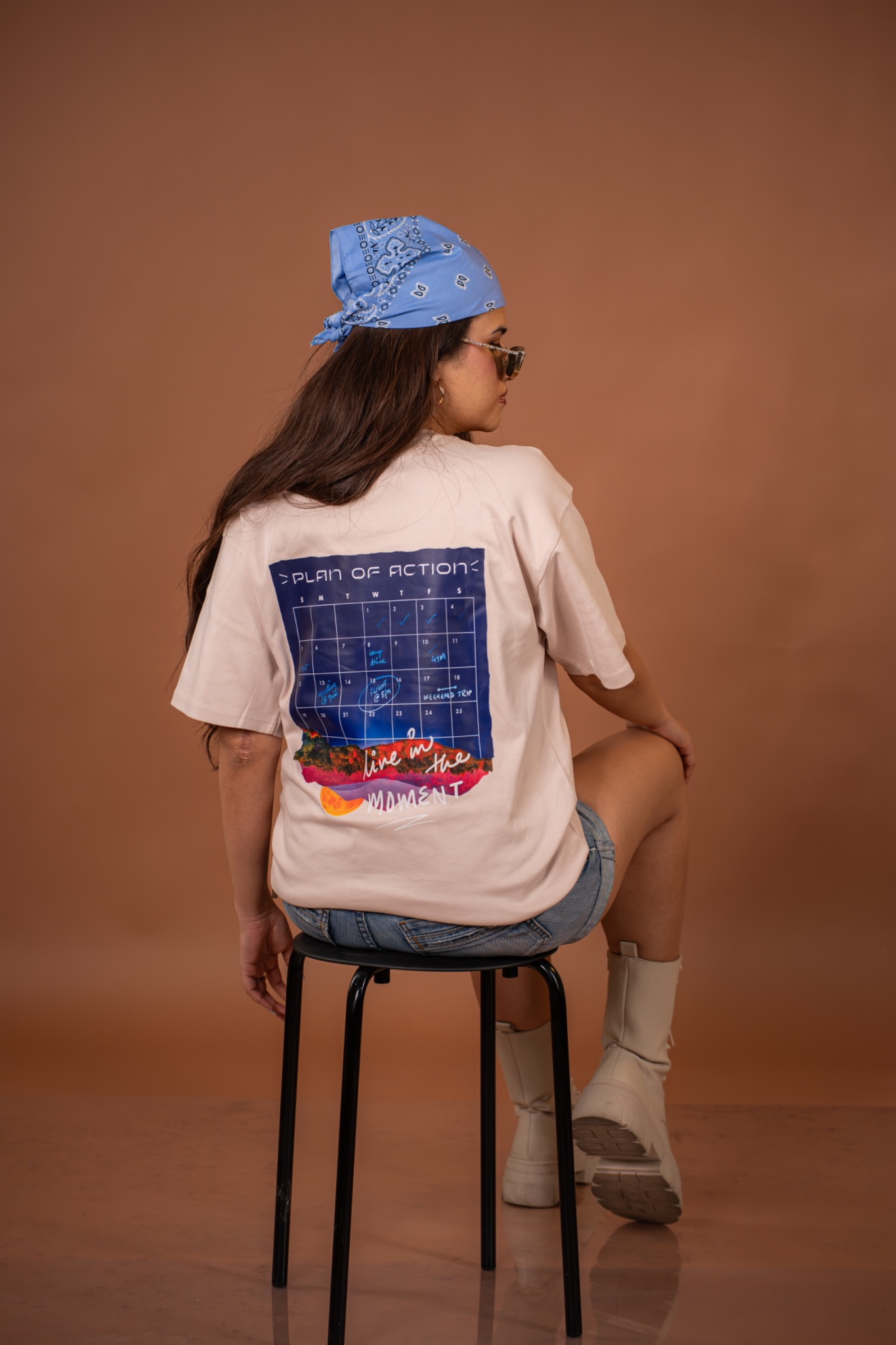 "Live the Moment" Oversized Tee