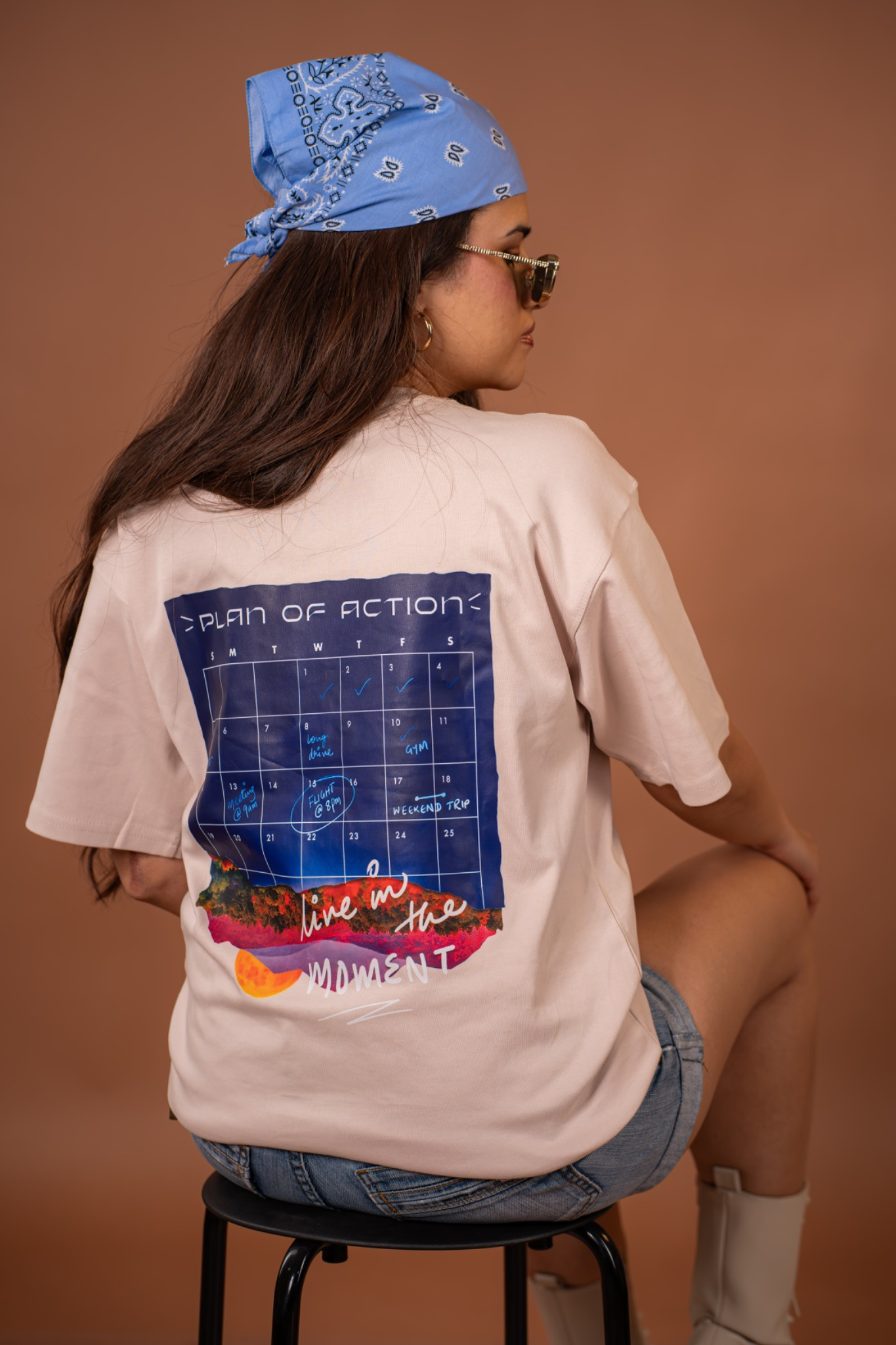 "Live the Moment" Oversized Tee