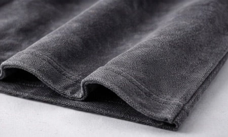 Acid Wash Zipper Polo- Dark Grey