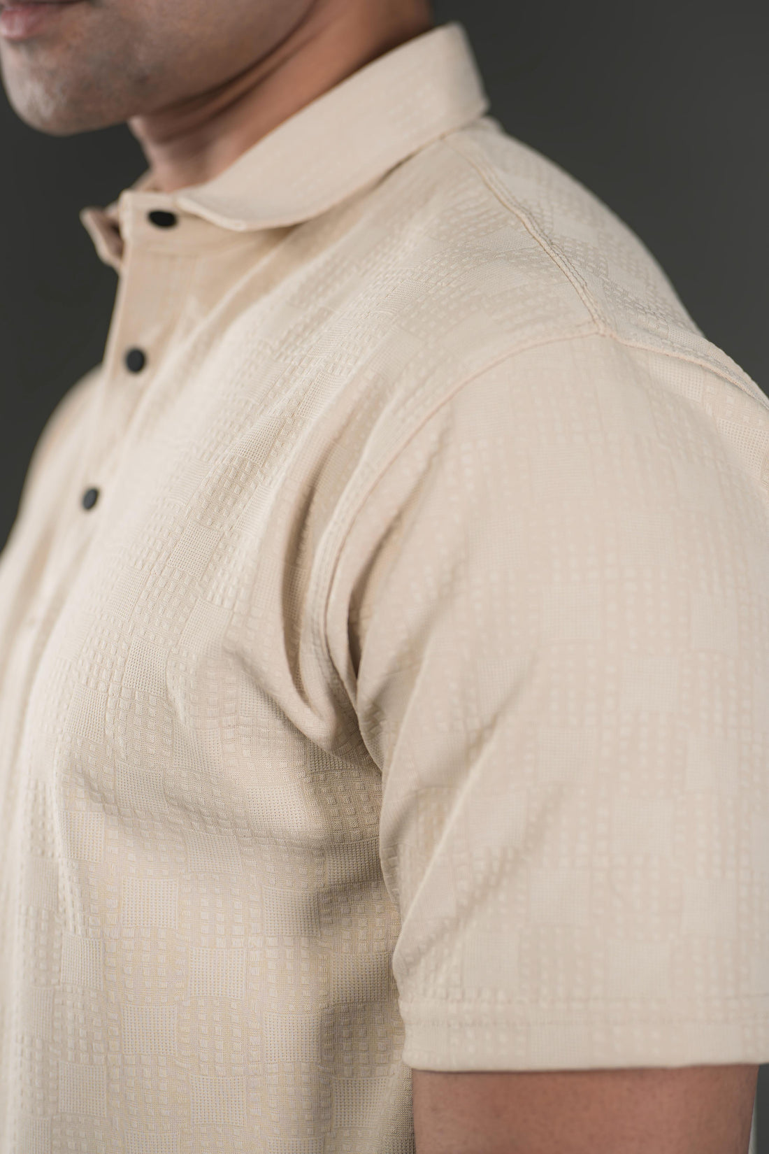 Light Beige Textured Polo